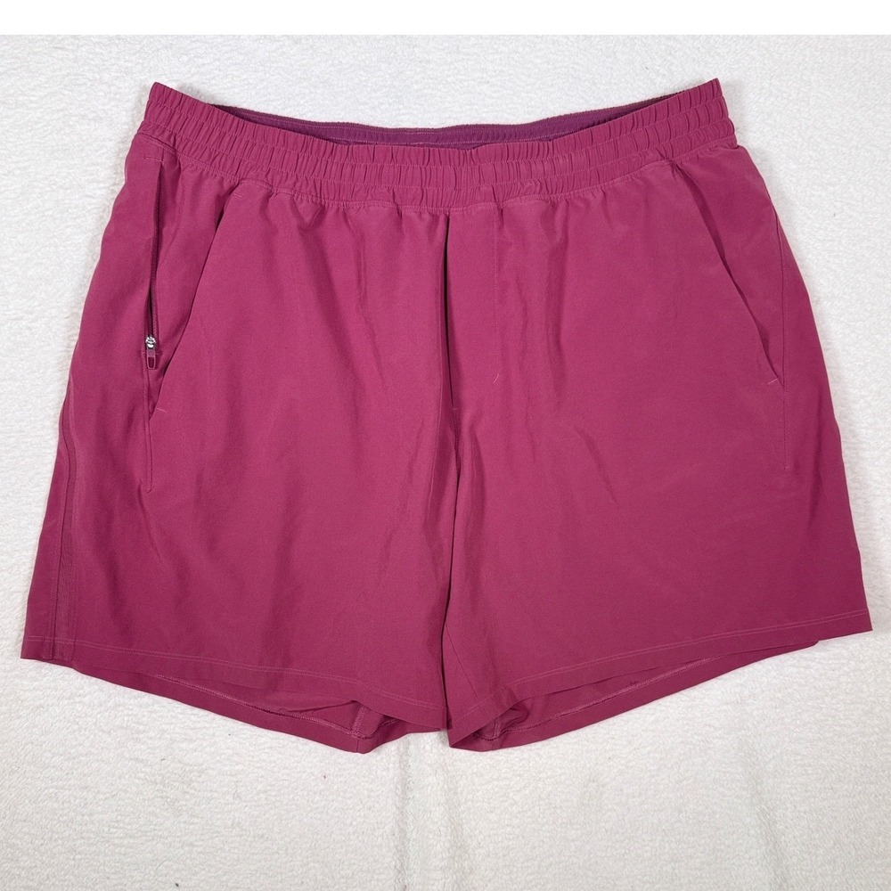 Lululemon Pace Breaker 7" Shorts Mens XXL Berry Maroon Pink Linerless Running